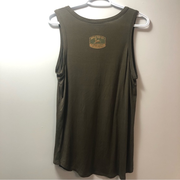 John Deere Tank Top Size Large Green Spring Light Airy Boot Tractor Girl - Picture 2 of 7